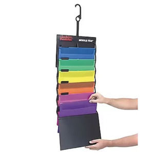Pendaflex Hanging Wall Organizer Black Bright Color Folders Carry Case  52891